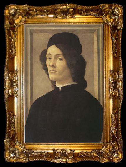framed  Sandro Botticelli Portrait of a Man (mk05), ta009-2